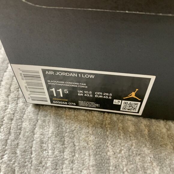 Nike Air Jordan 1 Low Mens 11.5 "Dark Concord" (553558-075) Lakers Purple NEW - Picture 9 of 10